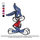 100x100 Buster Bunny Machine Embroidery Design Instant Download